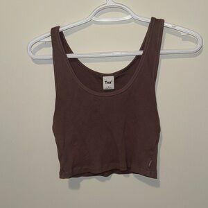 Tna Women's Ribbed Cropped Tank Top — dusty purple